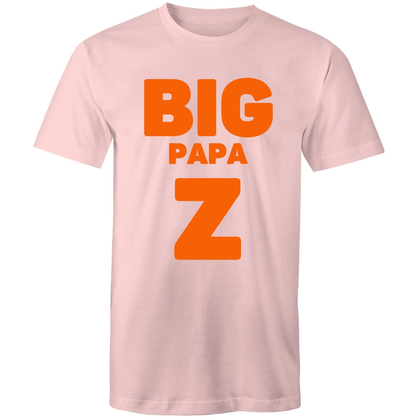 "Big Papa Z" Men's Cotton Pink T-Shirt in Size S, M, L, XL, XXL, 3XL, 4XL, 5XL, Gift for Dad - Da Boss Mango AU -