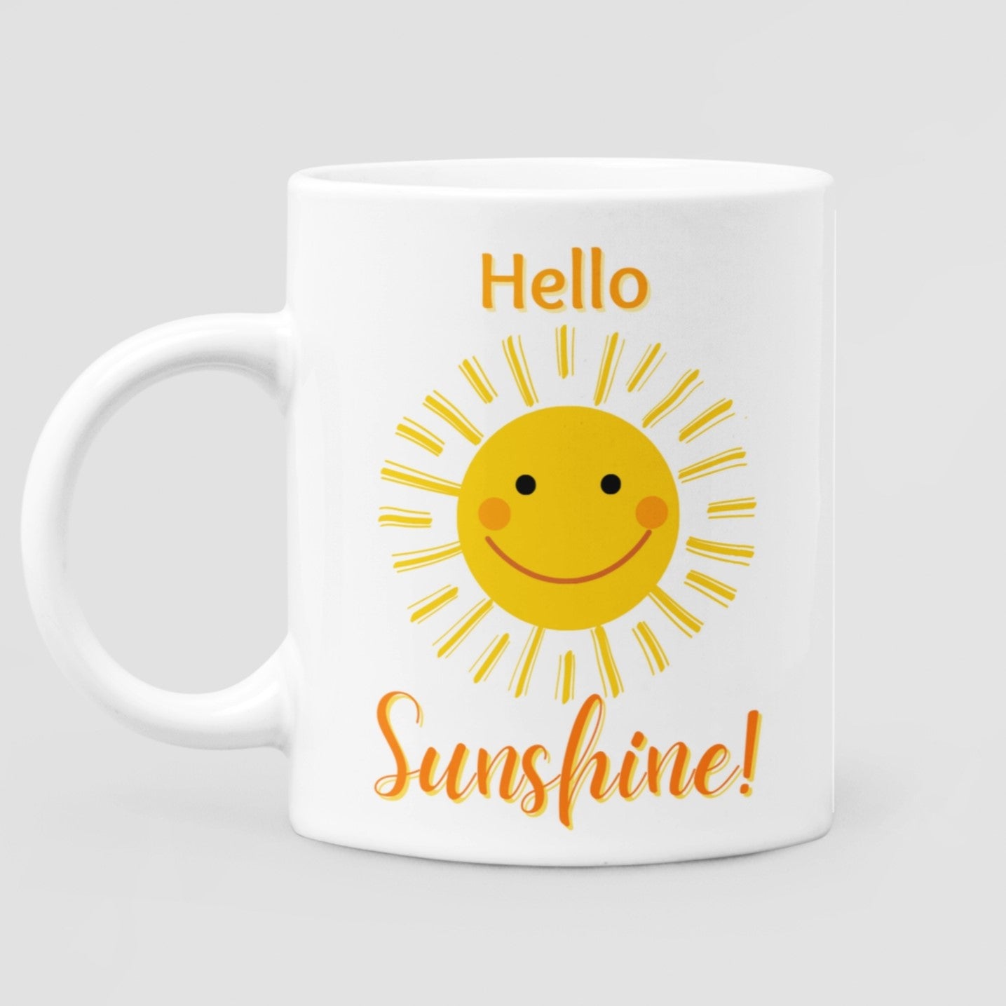 "Hello Sunshine!" 11 oz Premium White Ceramic Dishwasher Safe Mug - Best Positive Gift - Da Boss Mango AU