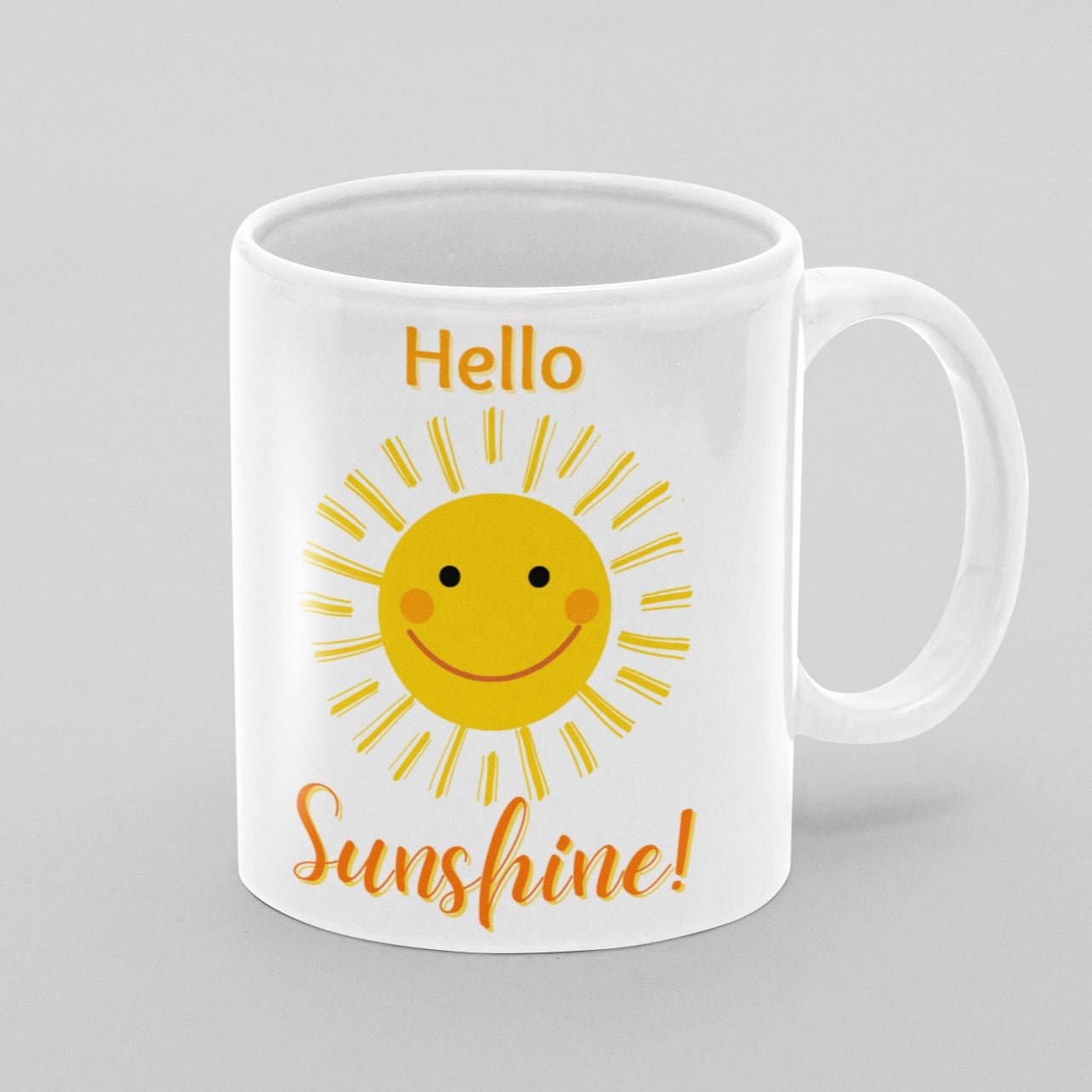 "Hello Sunshine!" 11 oz Premium White Ceramic Dishwasher Safe Mug - Best Positive Gift - Da Boss Mango AU