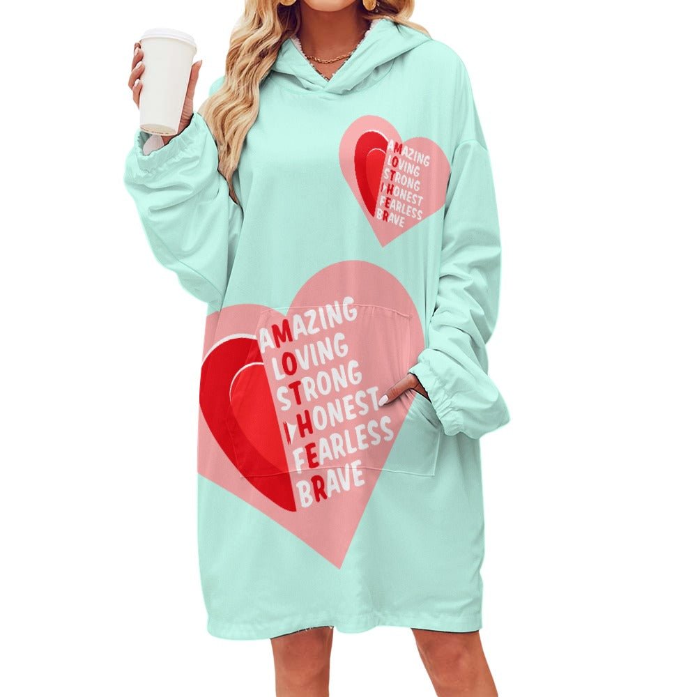 MOTHER Women's Adult Hooded Blanket Oversized Hoodie - Da Boss Mango AU - 6F5217F0C6AA465A85BC5FD545F4821D