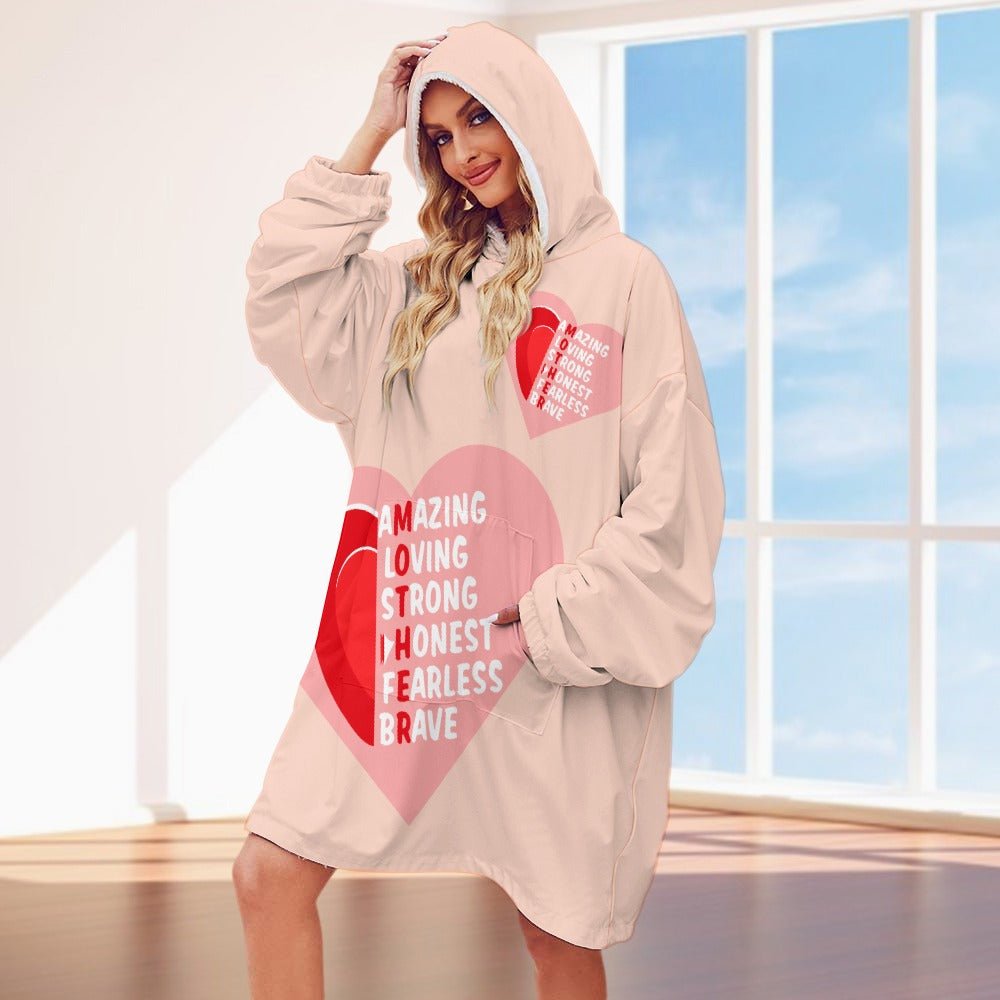 MOTHER Women's Adult Hooded Blanket Oversized Hoodie - Da Boss Mango AU - 6F5217F0C6AA465A85BC5FD545F4821D