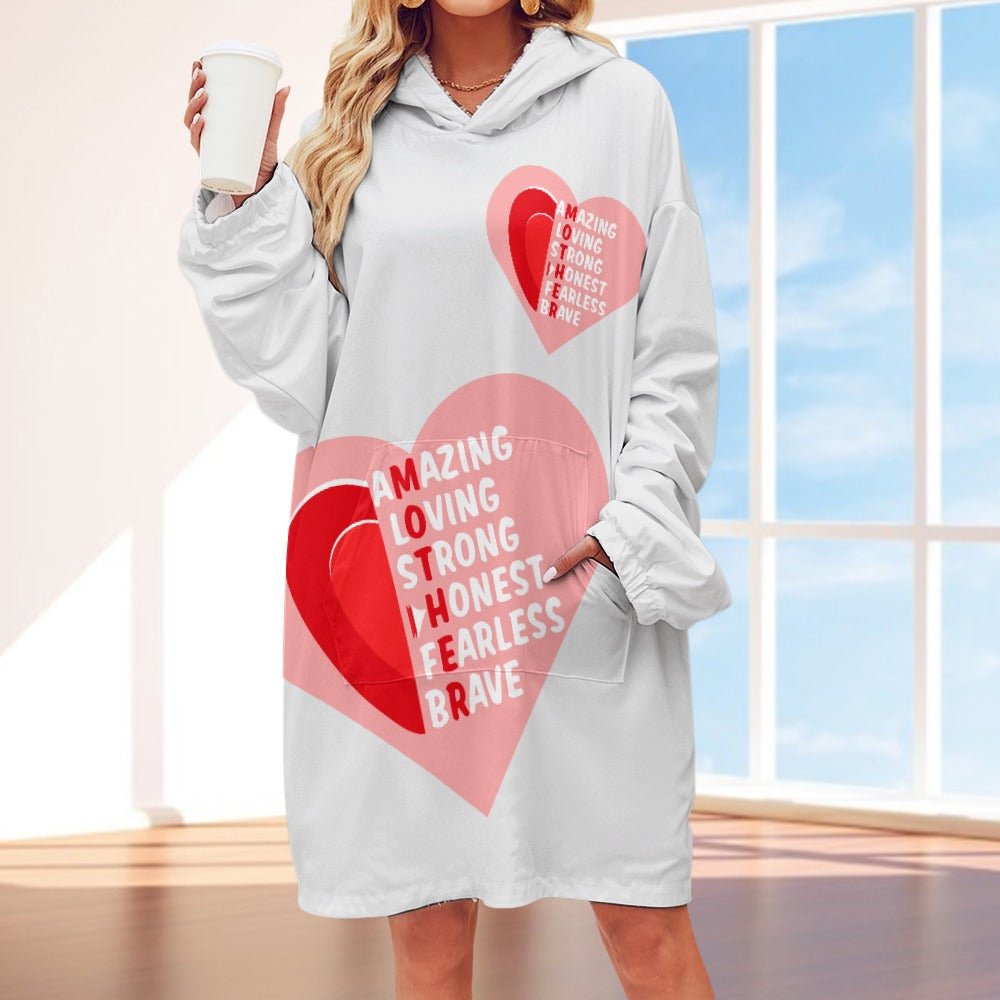 MOTHER Women's Adult Hooded Blanket Oversized Hoodie - Da Boss Mango AU - 80E9E05F92324A07AEA1FF0B841EDAF5