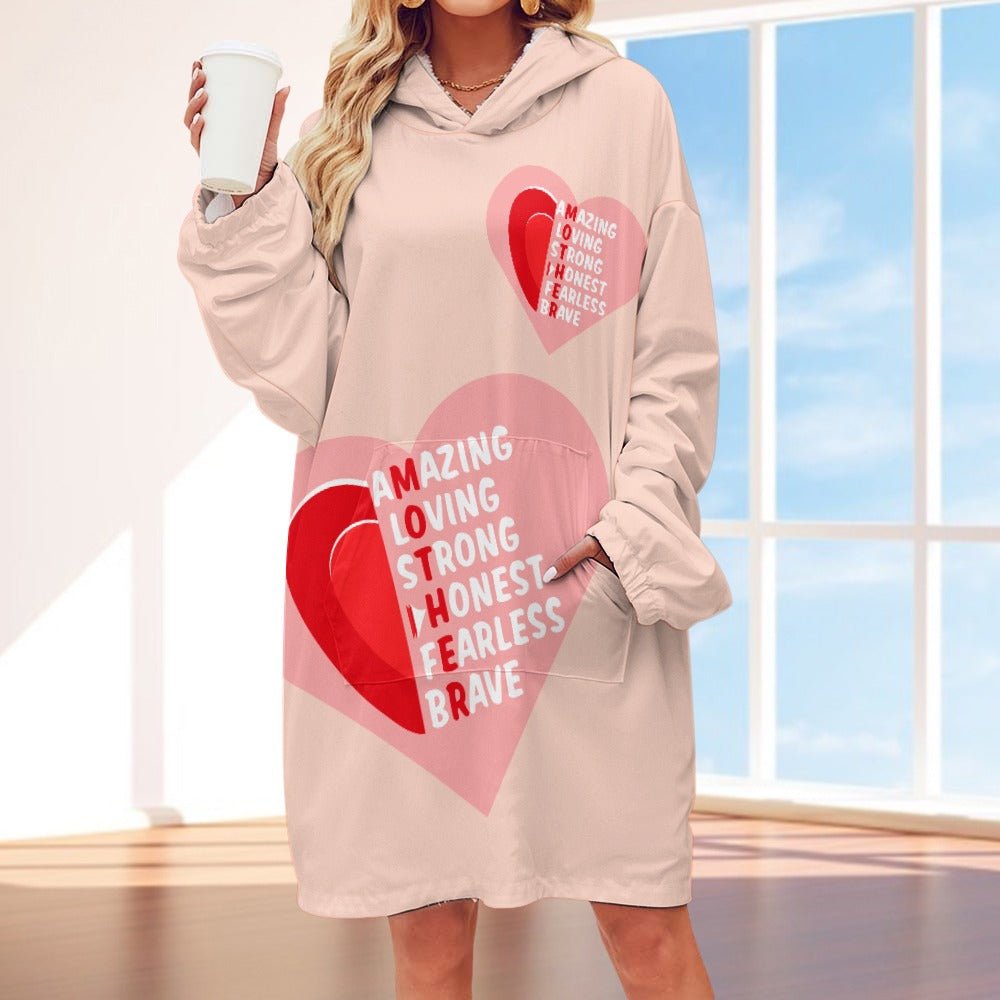 MOTHER Women's Adult Hooded Blanket Oversized Hoodie - Da Boss Mango AU - 80E9E05F92324A07AEA1FF0B841EDAF5