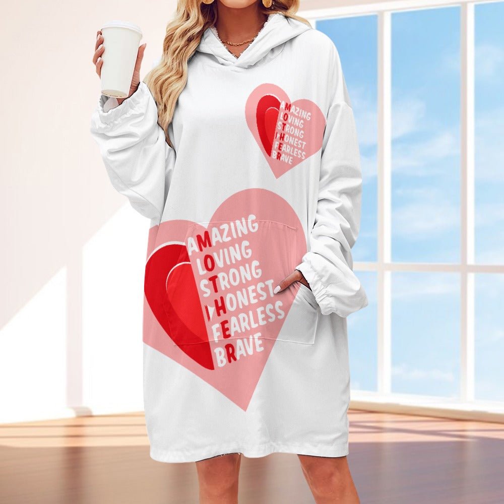 MOTHER Women's Adult Hooded Blanket Oversized Hoodie - Da Boss Mango AU - EB13B662C18B4E10AC0CF5C5EBECBE00