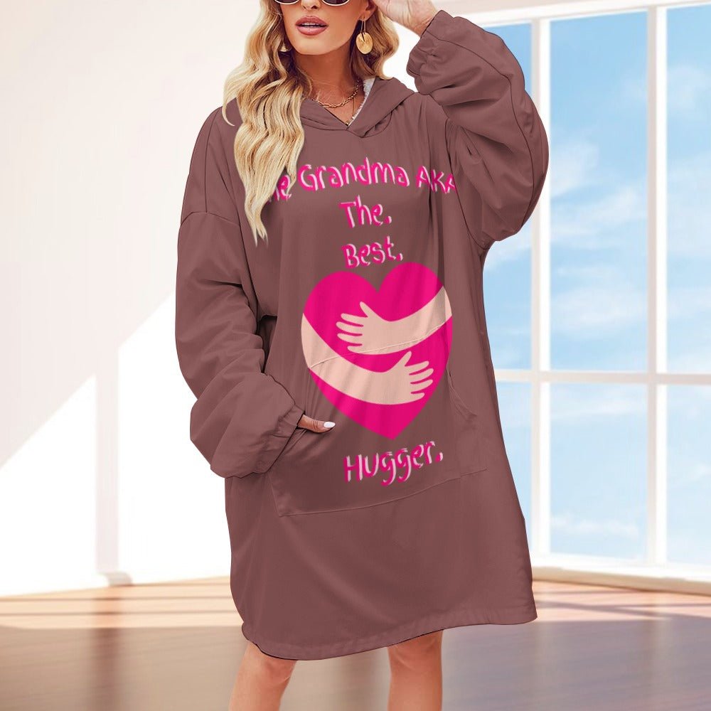 The Grandma AKA The. Best. Hugger Women's Adult Hooded Blanket Oversized Hoodie - Da Boss Mango AU - 3E779CE19FD84EB7821FF7487C5F8B31