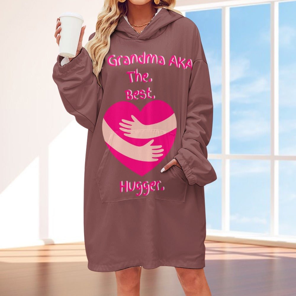 The Grandma AKA The. Best. Hugger Women's Adult Hooded Blanket Oversized Hoodie - Da Boss Mango AU - 3E779CE19FD84EB7821FF7487C5F8B31