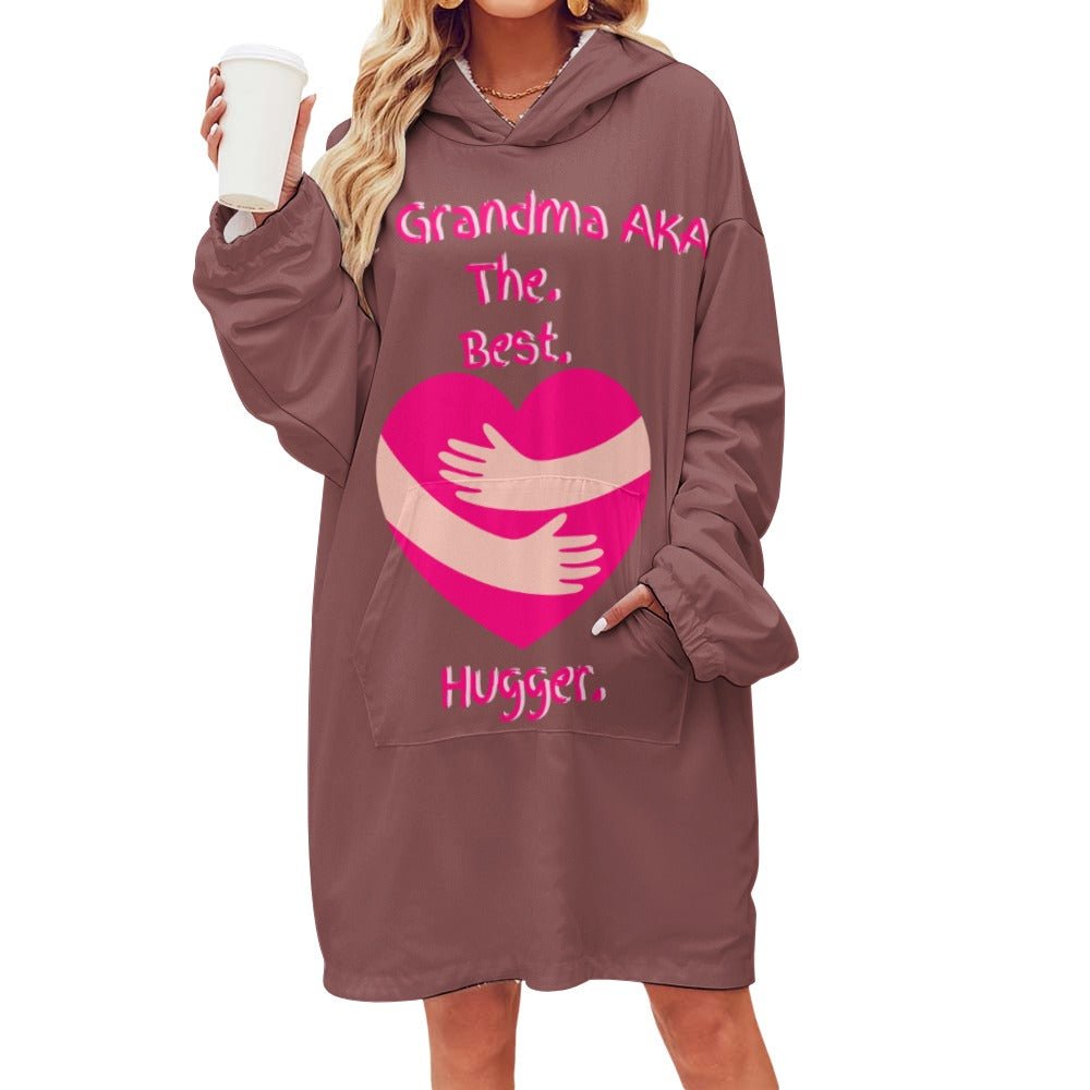 The Grandma AKA The. Best. Hugger Women's Adult Hooded Blanket Oversized Hoodie - Da Boss Mango AU - 3E779CE19FD84EB7821FF7487C5F8B31