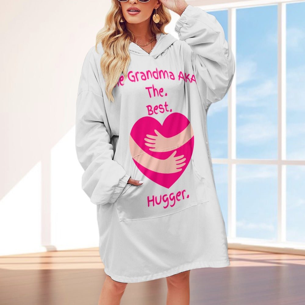 The Grandma AKA The. Best. Hugger Women's Adult Hooded Blanket Oversized Hoodie - Da Boss Mango AU - 4EB2342EF5824C93A93C4CA85D4753DC