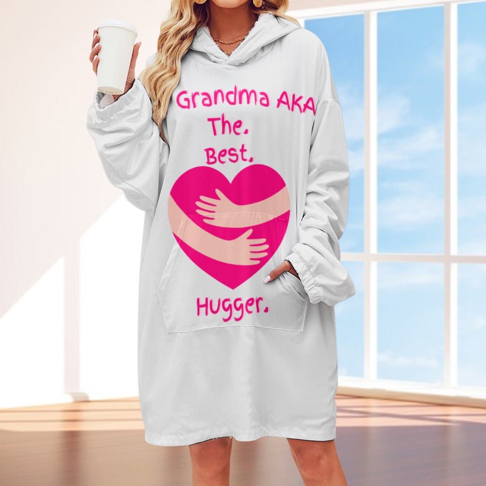 The Grandma AKA The. Best. Hugger Women's Adult Hooded Blanket Oversized Hoodie - Da Boss Mango AU - 4EB2342EF5824C93A93C4CA85D4753DC