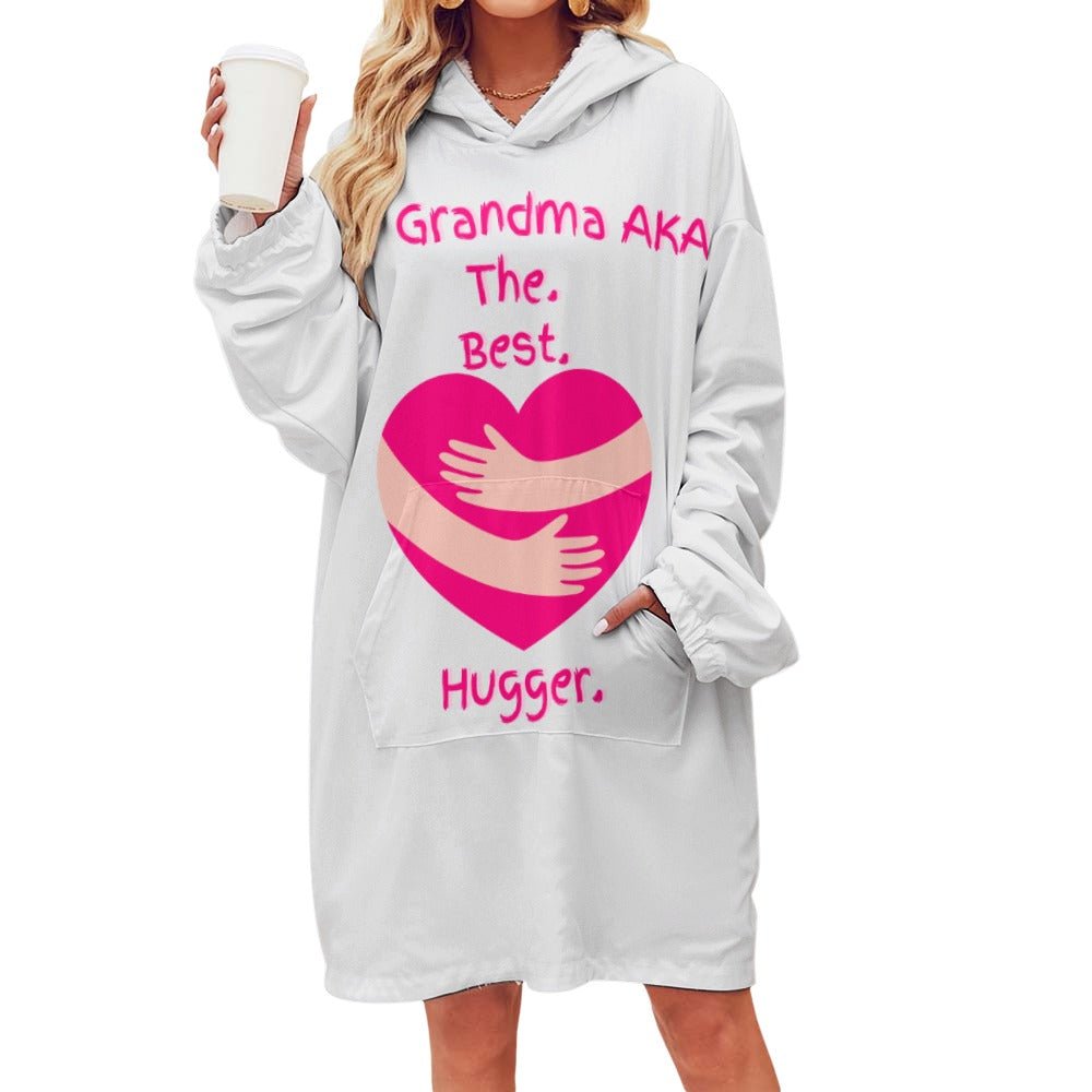 The Grandma AKA The. Best. Hugger Women's Adult Hooded Blanket Oversized Hoodie - Da Boss Mango AU - 4EB2342EF5824C93A93C4CA85D4753DC