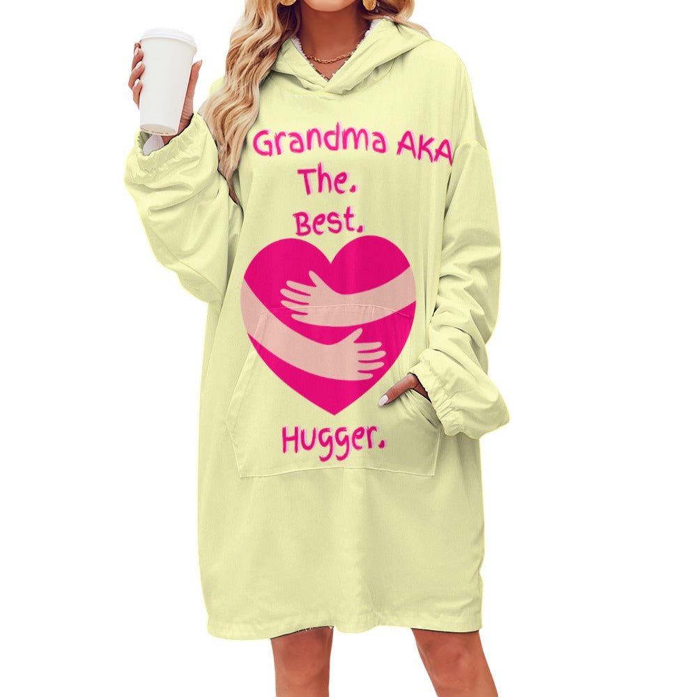 The Grandma AKA The. Best. Hugger Women's Adult Hooded Blanket Oversized Hoodie - Da Boss Mango AU - 6320F0024E534537A91F4AE4C3756A30