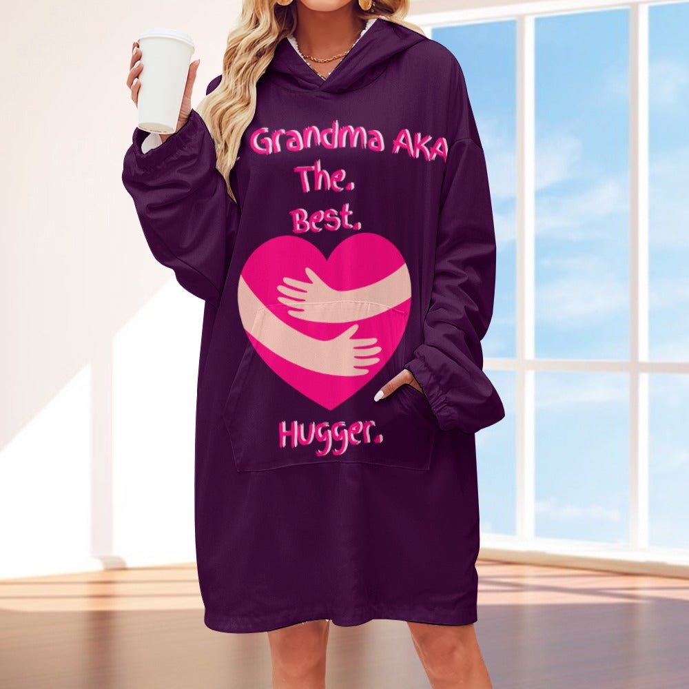 The Grandma AKA The. Best. Hugger Women's Adult Hooded Blanket Oversized Hoodie - Da Boss Mango AU - DCA5F27F73E84792A655D59ED80F7803