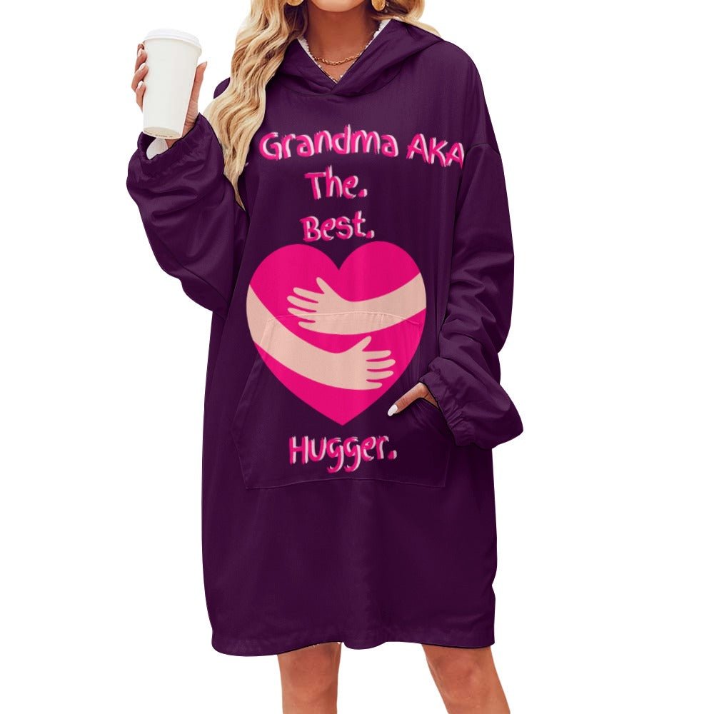 The Grandma AKA The. Best. Hugger Women's Adult Hooded Blanket Oversized Hoodie - Da Boss Mango AU - DCA5F27F73E84792A655D59ED80F7803